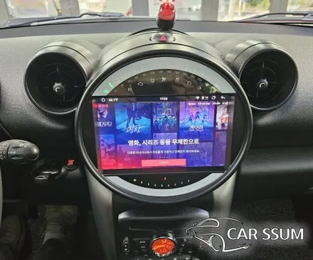 광주 미니 컨트리맨 모터스밸류 안드로이드올인원 네비게이션 모니터, AHD 후방카메라 설치장착 튜닝시공 (대전 전주 순천 여수 목포)