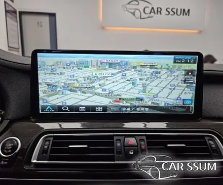 광주 BMW 740d 7시리즈 전용 안드로이드올인원 SPLAY 네비게이션 모니터 설치장착 튜닝 시공 (대전 전주 순천 여수 목포 고창)