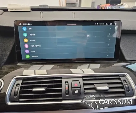 광주 BMW 5GT 안드로이드올인원 네비게이션 모니터, 측후방센서 감지기, 옵틱글래스 광각사이드미러 설치장착 튜닝 시공