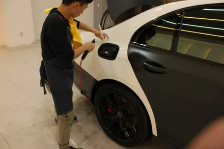 동탄랩핑 벤츠 e63 amg 사틴블랙락그레이메탈릭 사고랩핑 입고 / 카티스트스튜디오 / 화성 동학산1길