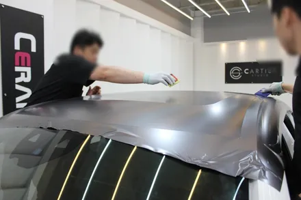 수원랩핑 신차 출고시 마음에 드는 색상이 없다면? GLC 사틴다크그레이 전체래핑 / 화성 동학산1길