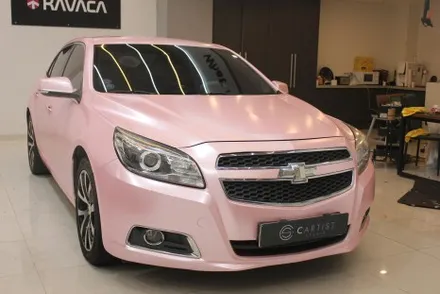 천안랩핑 펄 베이비핑크로 말리부 전체랩핑 했더니 여심취향저격에 딱! / 화성 동학산1길