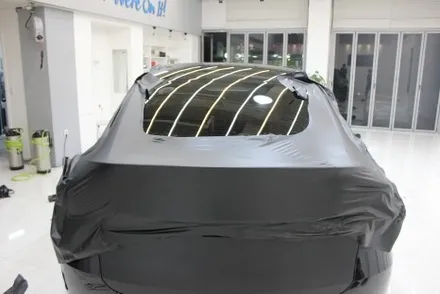 모델Y 랩핑 / 사틴블랙보다 더 매트한 매트크롬 메탈릭 블랙으로 전체랩핑 / 화성 동탄 동학산1길