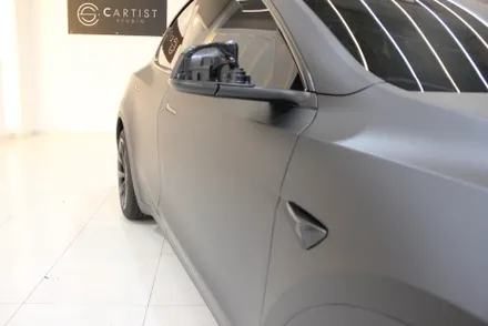 용인랩핑 모델Y 반광인 사틴보다 더 다크한 매트블랙으로 랩핑한다면? / 화성 동학산1길