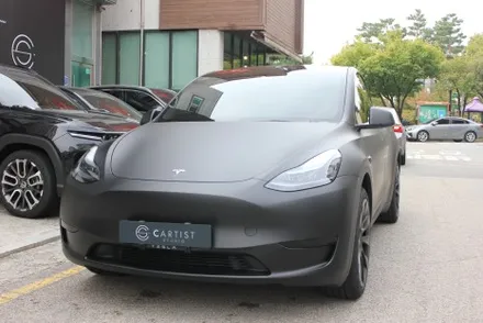 용인랩핑 모델Y 반광인 사틴보다 더 다크한 매트블랙으로 랩핑한다면? / 화성 동학산1길