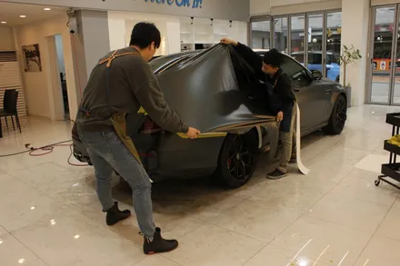 동탄랩핑 벤츠 e63 amg 사틴블랙락그레이메탈릭 사고랩핑 입고 / 카티스트스튜디오 / 화성 동학산1길