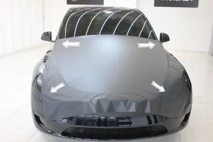 용인랩핑 모델Y 반광인 사틴보다 더 다크한 매트블랙으로 랩핑한다면? / 화성 동학산1길