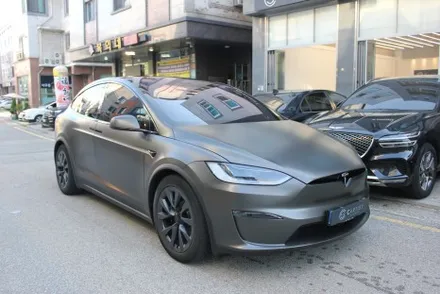 수원랩핑 랩핑빨 좋은 테슬라 모델X 사틴다크바솔트로 전체래핑 / 화성 동학산1길