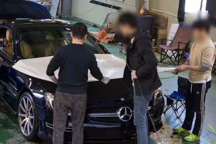 화성랩핑 벤츠 SL63 AMG 유광 화이트 전체랩핑 / 카티스트스튜디오 / 화성 동학산1길