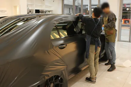 동탄랩핑 벤츠 e63 amg 사틴블랙락그레이메탈릭 사고랩핑 입고 / 카티스트스튜디오 / 화성 동학산1길