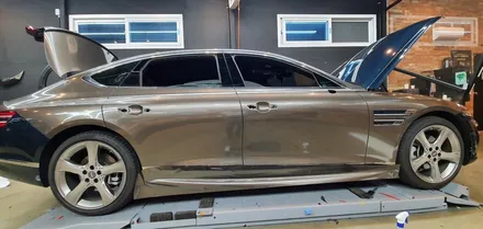 신형 제네시스 G80 차콜메탈릭 전체 랩핑으로 색상교체!