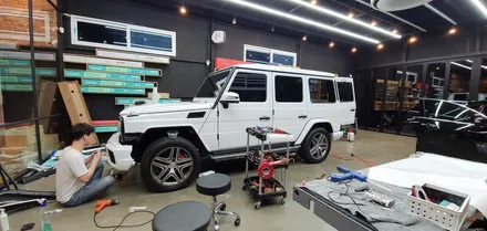 창원 벤츠 지바겐 63AMG 다이아몬드 화이트 전체랩핑을 입히다!