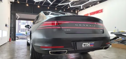 제네시스 G90 사틴블랙 전체랩핑 3M 2080필름 시공 후기!