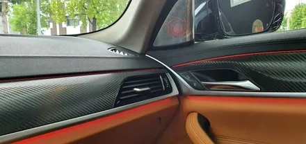BMW  G30 5시리즈 실내 무광 카본랩핑으로 하이그로시  얼룩을  지워보자 !