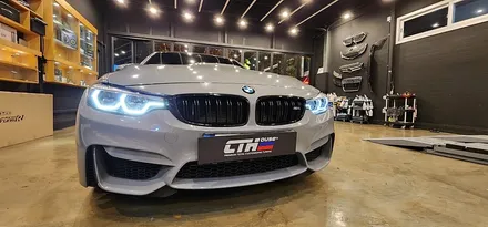 창원 BMW M4 전체랩핑 에이버리 락그레이 스타일 시공!