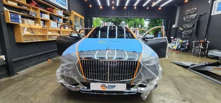 벤츠 S580 마이바흐 글라스틴트 슈어X 와 레이니블루 틴팅 시공기