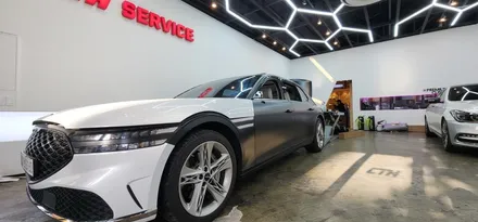 제네시스 G90 사틴블랙 전체랩핑 3M 2080필름 시공 후기!