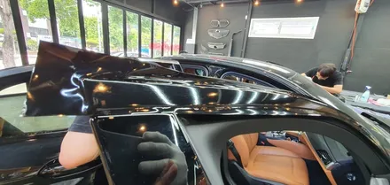 G30 BMW 5시리즈 윈도우 크롬몰딩 얼룩 유광블랙 랩핑으로 해결!