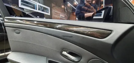 E60 BMW  5시리즈 실내 리얼카본랩핑을 입히다!