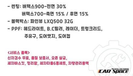 [카니발 남양주 썬팅] 버텍스900/700+파인뷰LXQ500+PPF / 하남시 망월동