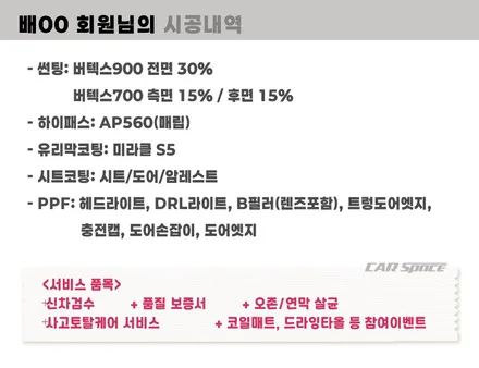송파 썬팅 모델Y 버텍스 900 700 국민 농도 및 PPF / 하남시 망월동