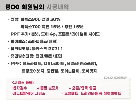 남양주 신차패키지 모델3 버텍스 썬팅 범퍼사이드 PPF / 하남시 망월동