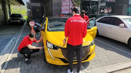 [푸조E208 옐로우] 전기차 신차검수-티나인V100 썬팅 신차패키지 / 하남시 망월동