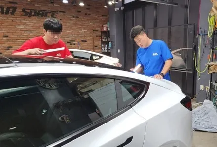 [모델3 별내 신차패키지] 레이노S9 썬팅과 신차검수 / 하남시 망월동