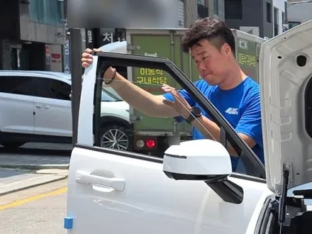 싼타페 하남 신차패키지 버텍스900 50% 30% 썬팅 농도 비교 / 하남시 망월동