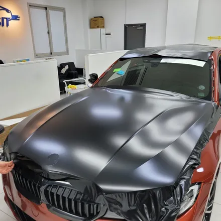BMW 330e 묵직하고 깔끔한 사틴블랙 전체랩핑 시공기 / 하남