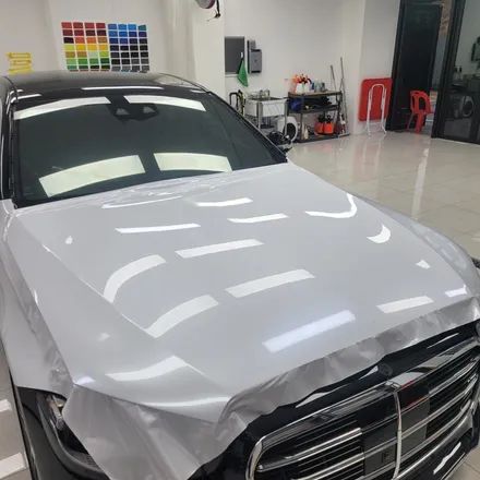 벤츠 S클래스 S400D 고광택 랩핑 펄 화이트 카비지트 / 하남
