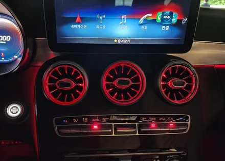 벤츠 C클래스 C200 송풍구, 대시보드 엠비언트 라이트 시공 [차량실내인테리어, 무드등 튜닝] / 수원 영통구