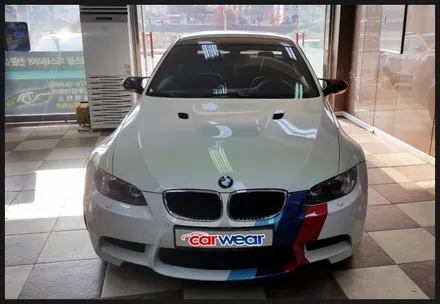 [청주튜닝샵]- 카웨어 - BMW(E92)M3 엔젤아이 링벌브 교체,그릴 랩핑(무광),보닛 덕트 포인트랩핑 작업 / 충북 청주 청원