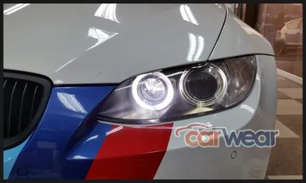 [청주튜닝샵]- 카웨어 - BMW(E92)M3 엔젤아이 링벌브 교체,그릴 랩핑(무광),보닛 덕트 포인트랩핑 작업 / 충북 청주 청원
