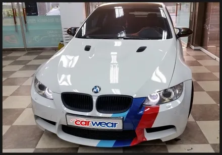 [청주튜닝샵]- 카웨어 - BMW(E92)M3 엔젤아이 링벌브 교체,그릴 랩핑(무광),보닛 덕트 포인트랩핑 작업 / 충북 청주 청원