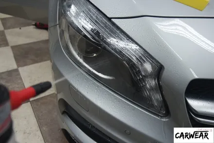 벤츠 A45AMG 헤드라이트PPF, 루프스킨 시공기 [청주랩핑] / 충북 청주 청원