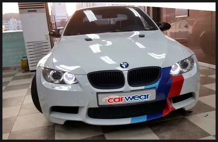 [청주튜닝샵]- 카웨어 - BMW(E92)M3 엔젤아이 링벌브 교체,그릴 랩핑(무광),보닛 덕트 포인트랩핑 작업 / 충북 청주 청원