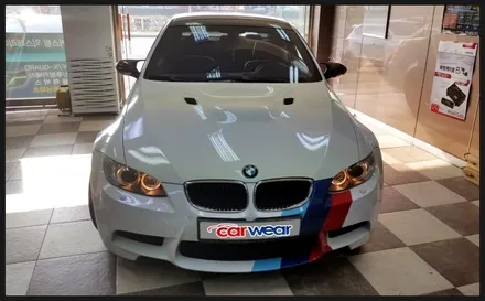 [청주튜닝샵]- 카웨어 - BMW(E92)M3 엔젤아이 링벌브 교체,그릴 랩핑(무광),보닛 덕트 포인트랩핑 작업 / 충북 청주 청원