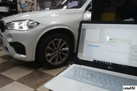 청주 BMW F15 X5 오스람 쿨블루 6000K 벌브교환+ 파인뷰 옥타곤2 블랙박스 장착 + 코딩 작업 / 충북 청주 청원