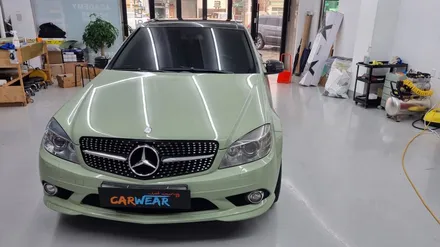 W204 벤츠 C200 타이니봇 유광 카키라이트 전체랩핑으로 이쁜바디만들어보기~ 청주랩핑샵 / 청주 청원구