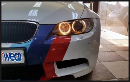 [청주튜닝샵]- 카웨어 - BMW(E92)M3 엔젤아이 링벌브 교체,그릴 랩핑(무광),보닛 덕트 포인트랩핑 작업 / 충북 청주 청원