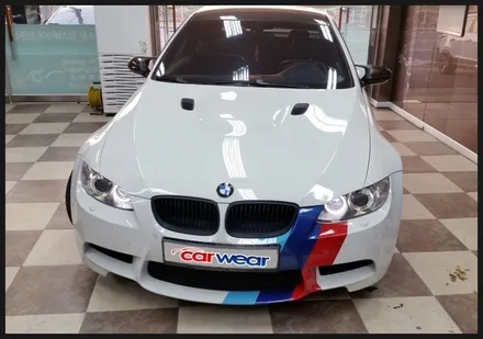 [청주튜닝샵]- 카웨어 - BMW(E92)M3 엔젤아이 링벌브 교체,그릴 랩핑(무광),보닛 덕트 포인트랩핑 작업 / 충북 청주 청원