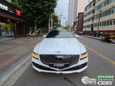 제네시스 G80 꼼꼼한 카우라가 시공한 솔라가드 노블레스 K썬팅+PPF+유리막코팅+코로나살균+발수코팅 신차패키지 카우라 영등포카고 솔라가드 양평점 브이쿨 목동 하버캠프 / 서울 영등포구 양평동5가