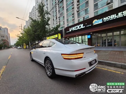 제네시스 G80 꼼꼼한 카우라가 시공한 솔라가드 노블레스 K썬팅+PPF+유리막코팅+코로나살균+발수코팅 신차패키지 카우라 영등포카고 솔라가드 양평점 브이쿨 목동 하버캠프 / 서울 영등포구 양평동5가