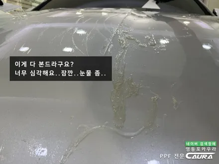 쏘나타 대표가 직접 시공하는 본넷 PPF 딜러표 PPF 제거 생활보호 본넷ppf 제거 후 재시공! 카우라 브이쿨 영등포 솔라가드 영등포 여의도ppf 목동ppf 용산ppf 당산ppf / 서울 영등포구 양평동5가