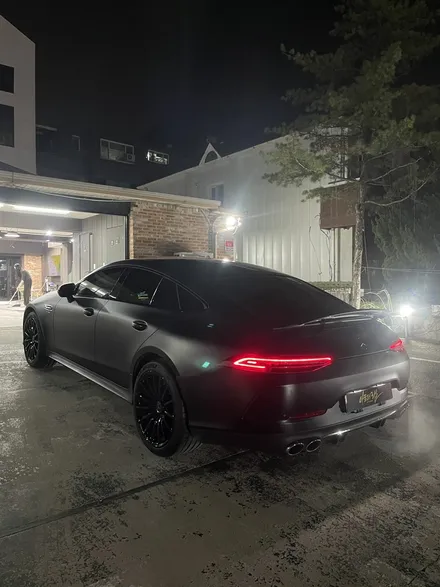 강남/판교 벤츠gt43amg 기존랩핑제거후 전체무광블랙랩핑및 휠도색 / 성남 판교 분당구