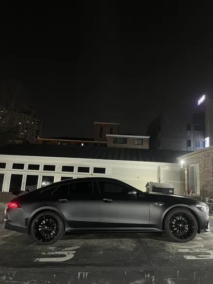 강남/판교 벤츠gt43amg 기존랩핑제거후 전체무광블랙랩핑및 휠도색 / 성남 판교 분당구