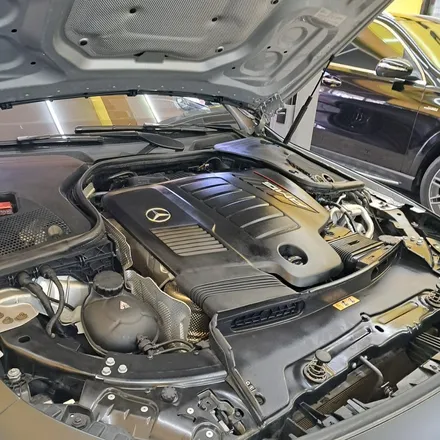 강남/판교 벤츠gt43amg 기존랩핑제거후 전체무광블랙랩핑및 휠도색 / 성남 판교 분당구