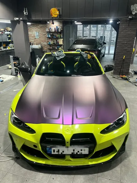 BMWM4 무광블랙퍼플 전체랩핑시공 / 성남 판교 분당구