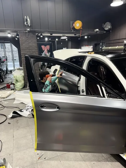 성남/판교 BMW5시리즈 무광실버 랩핑으로 짜세차량만들기 / 성남 판교 분당구